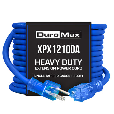 DuroMax  DuroMax XPX12100A Heavy Duty SJEOOW 100-Foot 12 Gauge Blue Single Tap Extension Power Cord